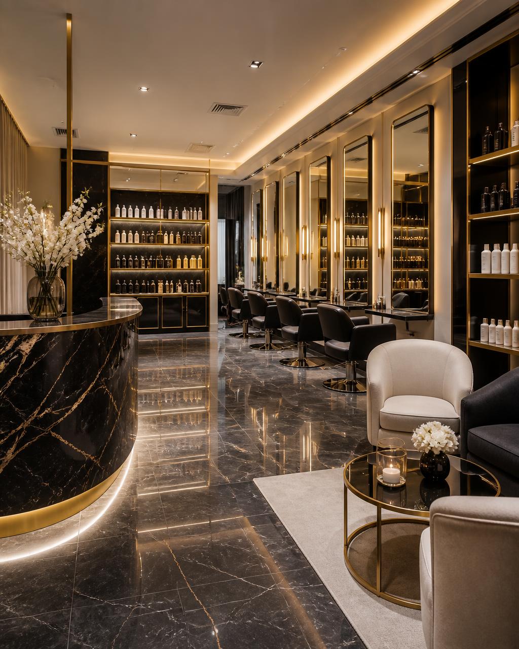 Interior of Dhun Unisex Salon in Kharghar